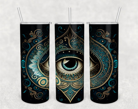 Evil Eye Tumbler Wraps Bundle, 20 Oz Skinny Tumbler Mystical Sublimation Designs, Evil Eye Tumbler PNG, Seamless Tumbler PNG, 5 Designs Sublimation HappyDesignStudio 