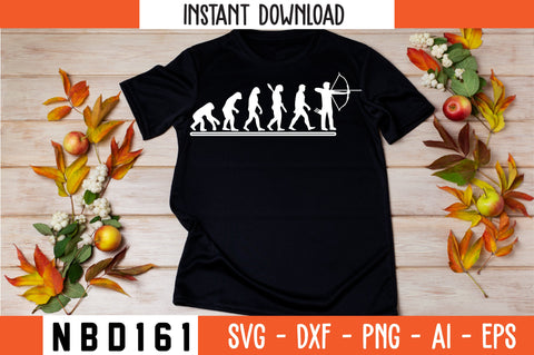 Evolution of Archery t shirt evolution of man Bow & Arrow tee T-Shirt Design SVG Nbd161 