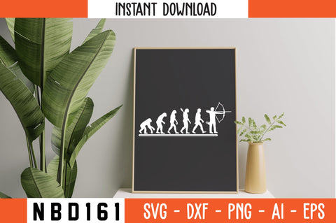 Evolution of Archery t shirt evolution of man Bow & Arrow tee T-Shirt Design SVG Nbd161 