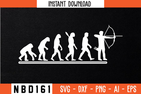 Evolution of Archery t shirt evolution of man Bow & Arrow tee T-Shirt Design SVG Nbd161 