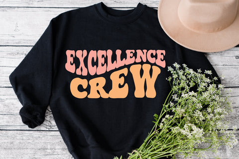 Excellence crew svg wavy style svg, EPS PNG Cricut Instant Download SVG Fauz 