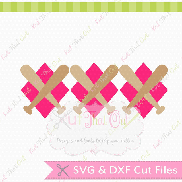 EXCLUSIVE Baseball Diamond Argyle SVG & DXF Design File Kut That Out 
