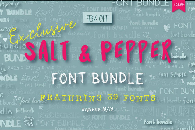 Exclusive Salt and Pepper Fonts Bundle Bundle So Fontsy Design Shop 