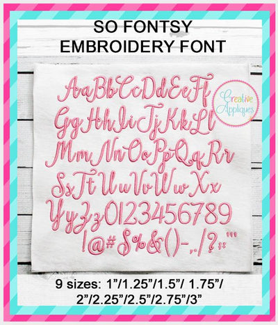 EXCLUSIVE So Fontsy Embroidery Font Font Creative Appliques 