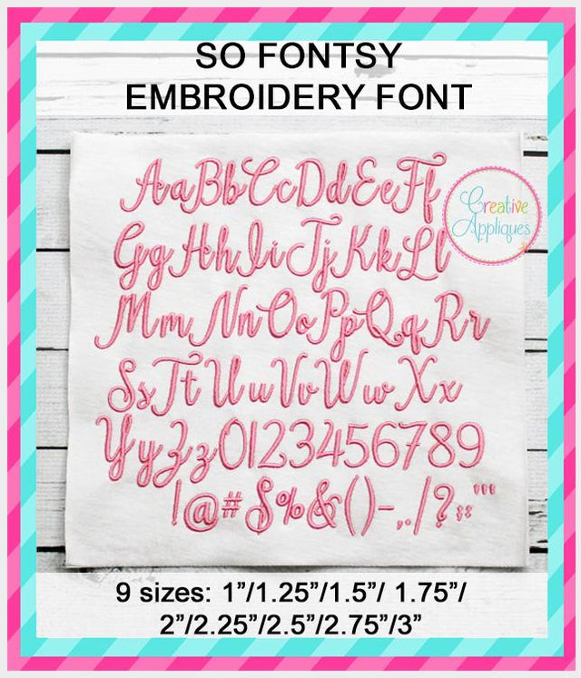 EXCLUSIVE So Fontsy Embroidery Font Font Creative Appliques 