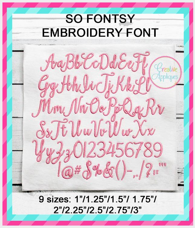 EXCLUSIVE So Fontsy Embroidery Font Font Creative Appliques 