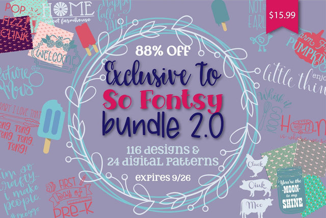 Exclusive to So Fontsy Bundle 2.0 Bundle So Fontsy Design Shop 