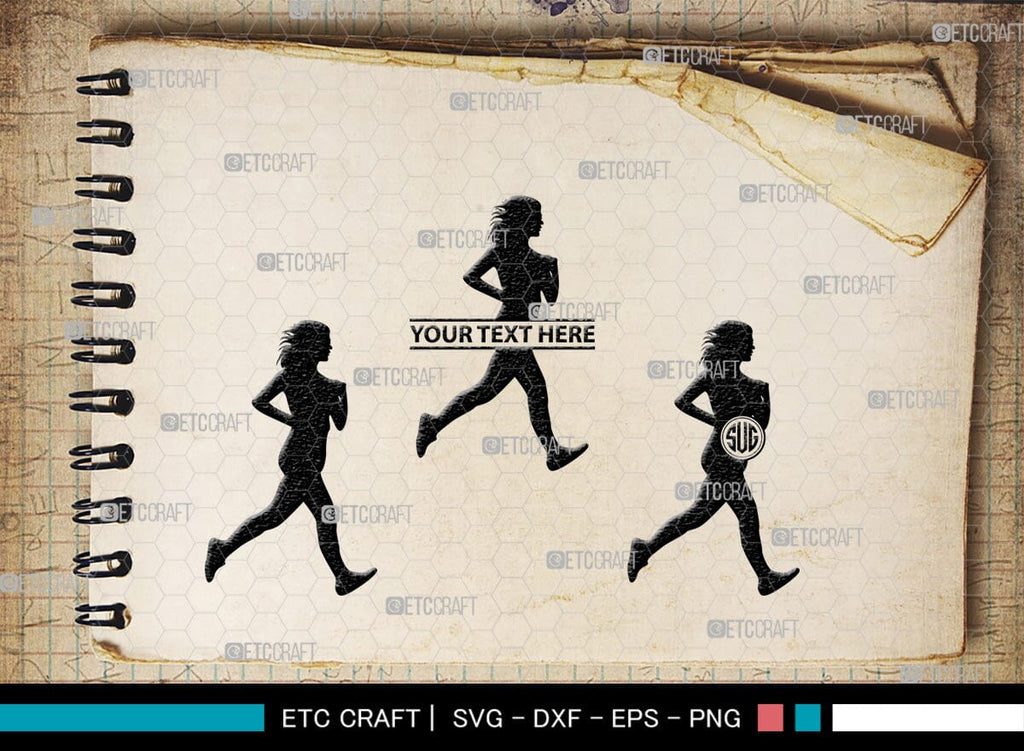 Exercise Run Monogram, Exercise Run Silhouette, Exercise Run SVG ...