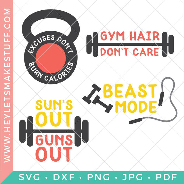 Exercise & Workout Bundle SVG Hey Let's Make Stuff 