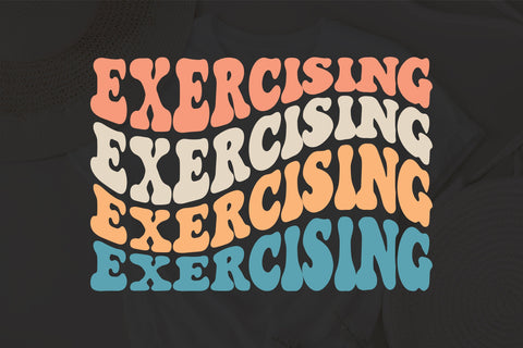 Exercising svg, wavy Groovy svg, style Stacked svg, EPS PNG Cricut Instant Download SVG Fauz 