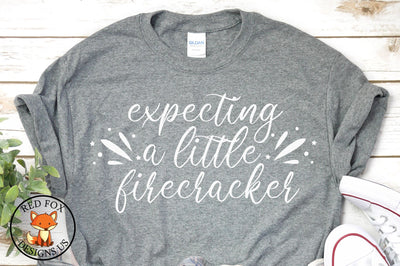 Expecting A Little Firecracker SVG | Pregnancy 4th of July SVG RedFoxDesignsUS 