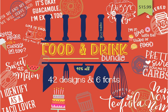 Expired: Food and Drink Bundle Bundle So Fontsy Design Shop 