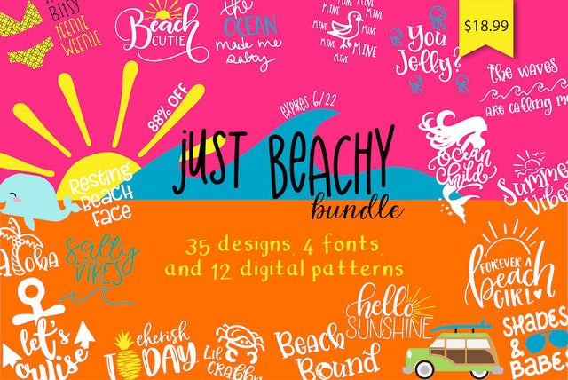 Expired: Just Beachy Bundle Bundle So Fontsy Design Shop 