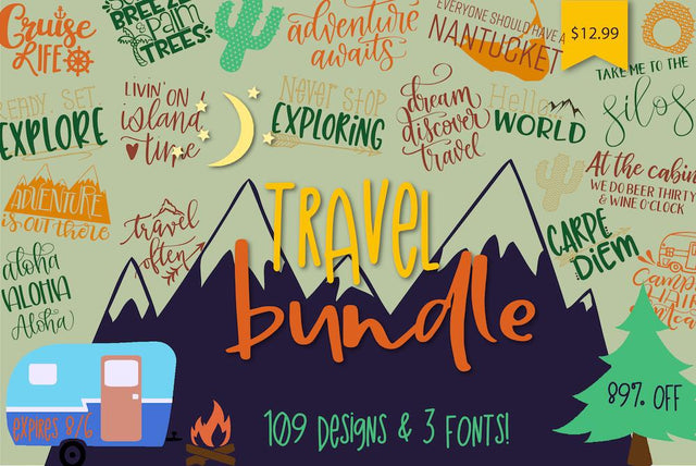 Expired: Travel Bundle Bundle So Fontsy Design Shop 