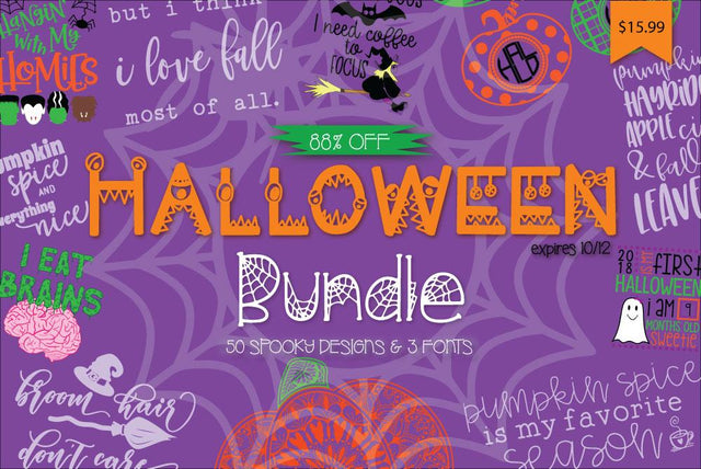 Expiring Next: Big Halloween Bundle Bundle So Fontsy Design Shop 