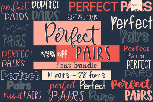 Expiring Next: Perfect Pairs Fonts Bundle Bundle So Fontsy Design Shop 
