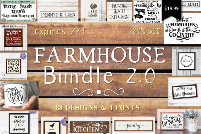 Expiring Soon: Farmhouse Bundle 2.0 Bundle So Fontsy Design Shop 