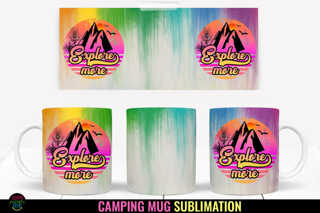 Explore More I Camping Mug Sublimation I Outdoor Mug Wrap Sublimation Happy Printables Club 