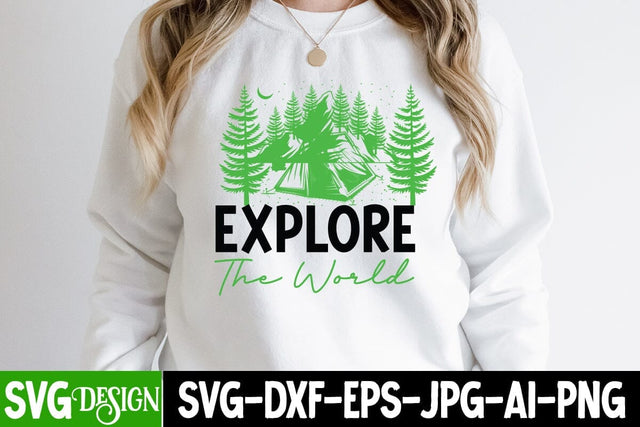 Explore The World SVG Cut File, Explore The World SVG Design, Explore The World SVG Quotes SVG BlackCatsMedia 