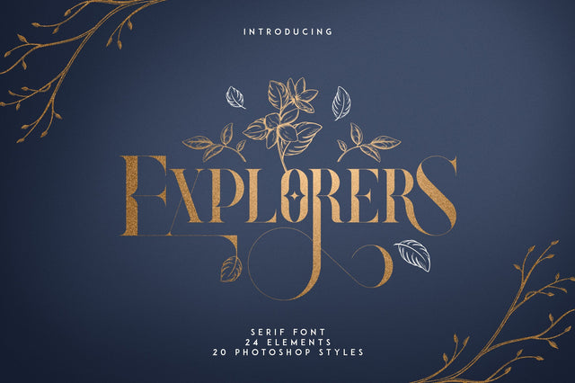 Explorers - Serif font + Extras Font VPcreativeshop 