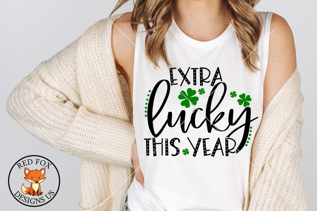 Extra Lucky This Year Svg | St Patrick's Day Design | Pregnant St Patrick Shirt SVG RedFoxDesignsUS 
