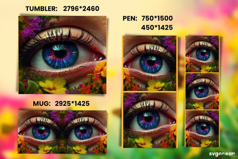 Eye Wrap Sublimation | Tumbler | Mug | Pen Sublimation SvgOcean 