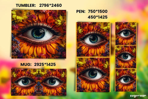 Eye Wrap Sublimation | Tumbler | Mug | Pen Sublimation SvgOcean 