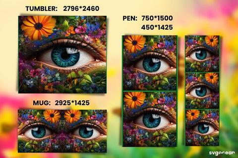 Eye Wrap Sublimation | Tumbler | Mug | Pen Sublimation SvgOcean 