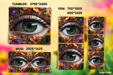 Eye Wrap Sublimation | Tumbler | Mug | Pen Sublimation SvgOcean 