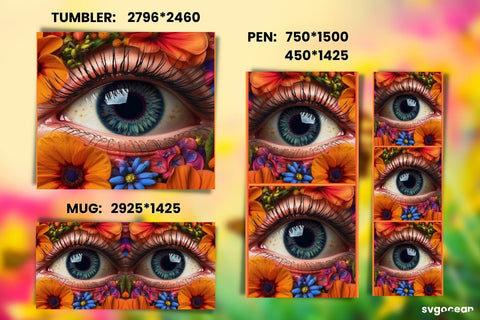 Eye Wrap Sublimation | Tumbler | Mug | Pen Sublimation SvgOcean 