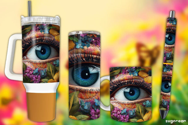 Eye Wrap Sublimation | Tumbler | Mug | Pen Sublimation SvgOcean 