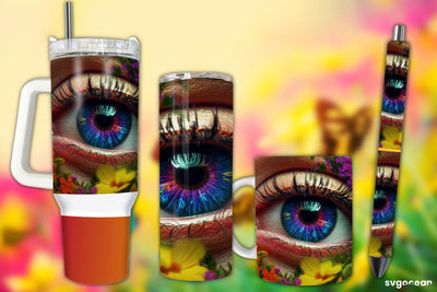 Eye Wrap Sublimation | Tumbler | Mug | Pen Sublimation SvgOcean 