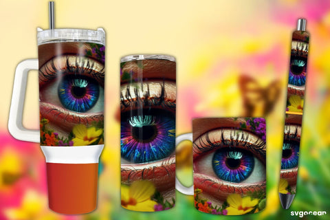 Eye Wrap Sublimation | Tumbler | Mug | Pen Sublimation SvgOcean 