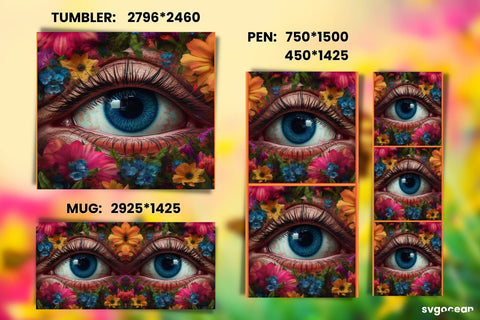 Eye Wrap Sublimation | Tumbler | Mug | Pen Sublimation SvgOcean 