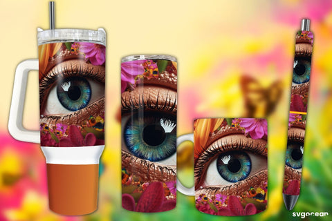 Eye Wrap Sublimation | Tumbler | Mug | Pen Sublimation SvgOcean 