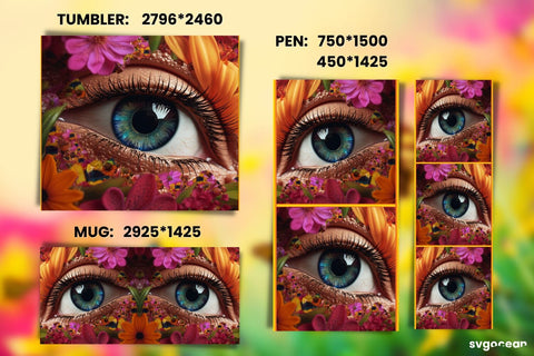 Eye Wrap Sublimation | Tumbler | Mug | Pen Sublimation SvgOcean 