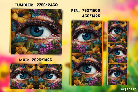 Eye Wrap Sublimation | Tumbler | Mug | Pen Sublimation SvgOcean 