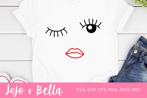 Eyelashes and lip SVG, Eyelashes Girl, Eyebrows SVG Makeup SVG Beauty Svg Instant Download Cricut SVG Jojo&Bella 