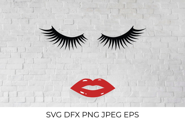 Eyelashes and red lips SVG LaBelezoka 