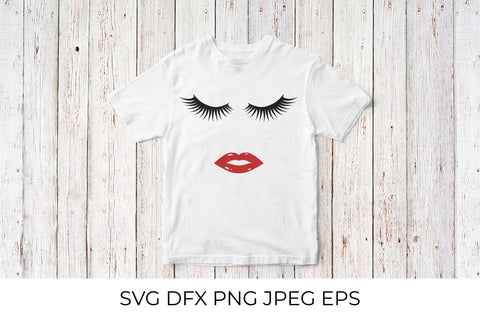 Eyelashes and red lips SVG LaBelezoka 