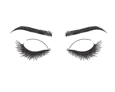 Eyelashes Embroidery Design, 4 sizes Embroidery/Applique DESIGNS Nino Nadaraia 
