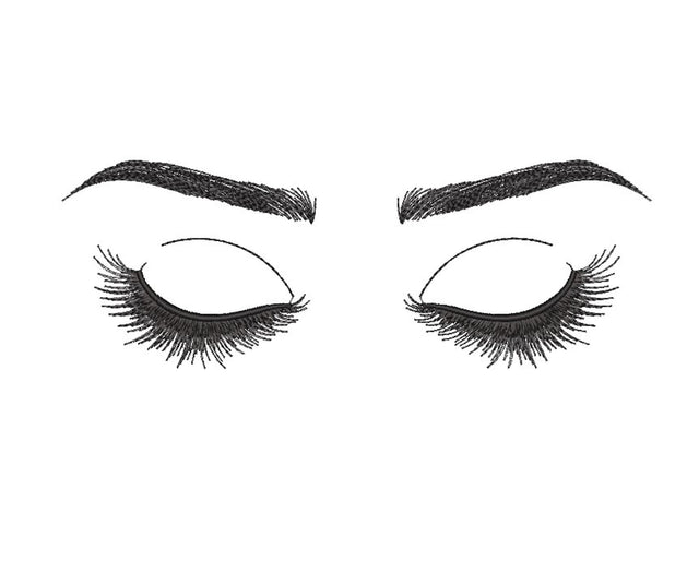 Eyelashes Embroidery Design, 4 sizes Embroidery/Applique DESIGNS Nino Nadaraia 