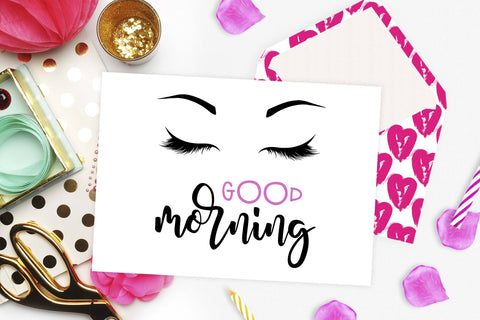 Eyelashes | Eyebrows cut file | Good morning SVG TheBlackCatPrints 