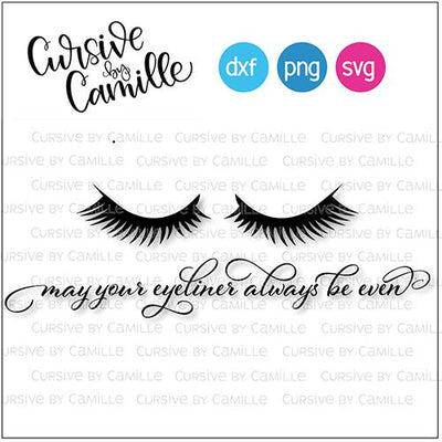 Eyelashes Eyeliner Cut File SVG Cursive by Camille 