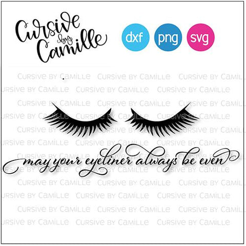 Eyelashes Eyeliner Cut File SVG Cursive by Camille 