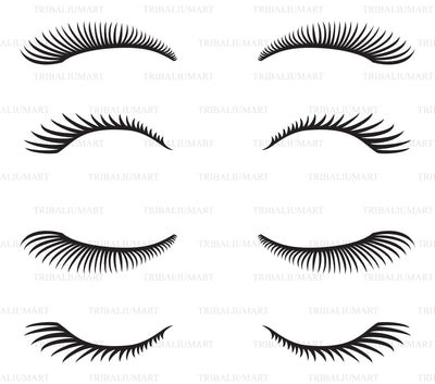 Eyelashes silhouettes SVG TribaliumArtSF 