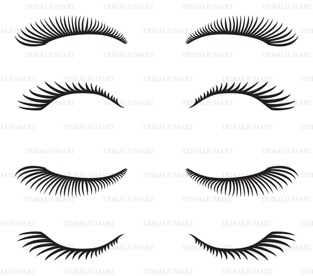 Eyelashes silhouettes SVG TribaliumArtSF 