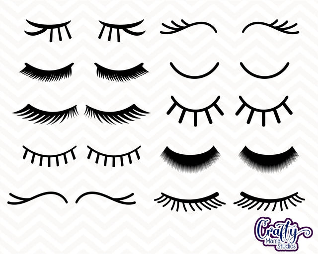 Eyelashes SVG - Eyelashes Unicorn Svg - Eyelashes Bundle SVG Crafty Mama Studios 