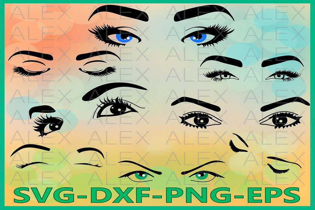 Eyelashes SVG, Eyes, Eyebrow - So Fontsy