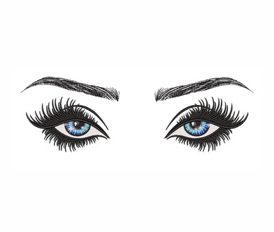 Eyes embroidery design, Eyelashes embroidery design, 6 sizes Embroidery/Applique DESIGNS Nino Nadaraia 